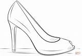 Heel Shoe Schuhe Talon Chaussure Printable Tacco Sapatos Ausmalbilder Sapato Outline Rysunek Scarpe Colorare Scarpa Pantofelek Zeichnen Disegnare Disegni Colouring sketch template