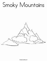 Coloring Mountain Mountains Smoky Outline Print Favorites Login Add Twistynoodle Built California Usa Noodle sketch template