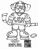 Coloring Pages Olympic Hockey Printable Mascots Nhl Ice Bear Olympics Sheets Getcolorings Mascot Getdrawings Color Colors Winter Dog Library Template sketch template
