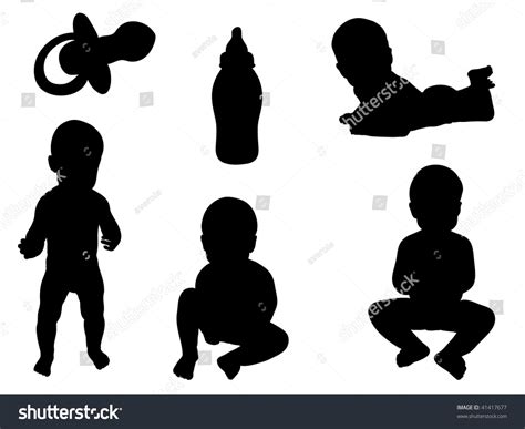 baby silhouettes stock vector illustration  shutterstock