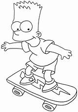 Bart Simpsons Skate Andando Skateboard Malvorlage sketch template