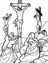 Jesus Crucifixion Coloring Pages Getcolorings Printable sketch template