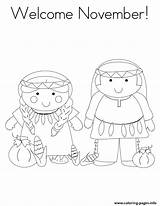 November Coloring Pages Printable Welcome Kids Color Print Hello Fall Visit Children Info sketch template