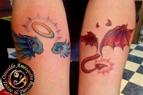 Angel And Devil Wings Tattoo Color Best Gallery Tattoo I Pinterest