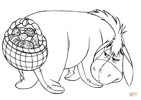 eeyore  easter basket coloring page  printable coloring pages