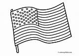 Flag American Drawing Waving Coloring Pages Clipartmag sketch template