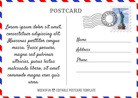 postcard template mockofun