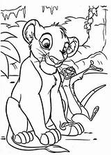 Timon Coloring Getcolorings Simba Cheering sketch template
