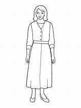 Woman Standing Mother Coloring Pages Sketch Lds Base Wearing Dress Template Symbols Primary Print Inclined Primarily Library Nursery Manual sketch template