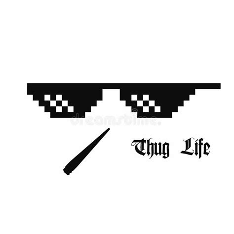 Pixel Art Glasses Thug Life Meme Glasses With Cannabis