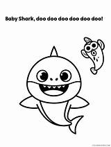 Shark Pinkfong Tiburon Coloring4free Riding Sharks Coloringonly sketch template