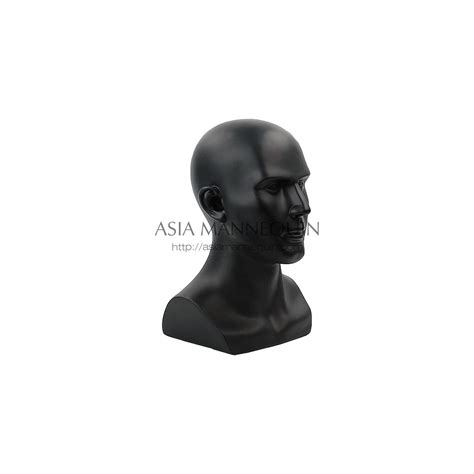mheadm004 head mannequin male matte black asia mannequin