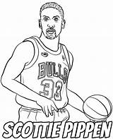 Pippen Scottie Coloring Bulls Chicago Sheet Printable Player Nba sketch template