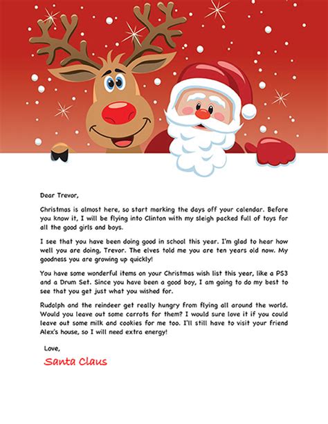 santa letter reply template letter daily references