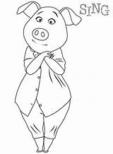 Coloring Pages Sing Movie Pig Popular sketch template