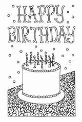 Cards Printable Birthday Color Downloadable Greeting Coloring Gifts Adult Diy sketch template
