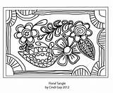 Tangle Rug Floral Hooking Pattern Hook Tips Cindi Gay Small Large sketch template