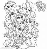 Equestria Coloring Pony Girls Little Pages Drawing Line Printable Kids Print Color Paintingvalley sketch template