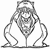 Inuyasha Coloring Drawing Pages Getdrawings Drawings sketch template