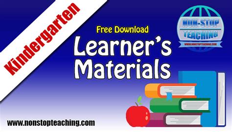kindergarten learners materials