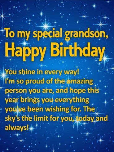 birthday card   words   special grandson happy birthday