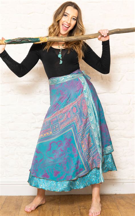 sari silk reversible skirt  patchouli fair notonthehighstreetcom