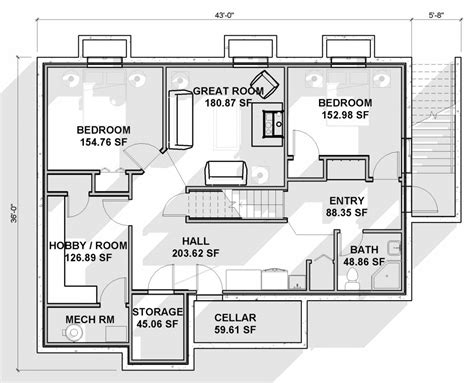 beautiful home floor plans  basements  home plans design