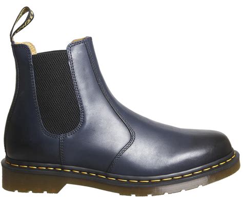 dr martens leather  chelsea boots  navy blue lyst