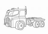 Optimus Prime Coloring Pages Truck Kids sketch template