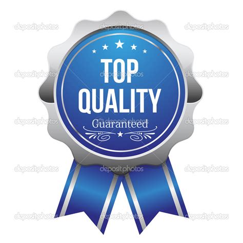 blue top quality badge  ribbon stock vector  newartgraphics