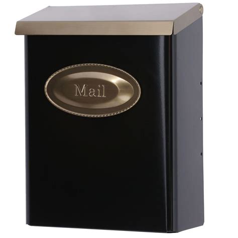 gibraltar mailboxes designer black vertical wall mount locking mailbox  brushed brass