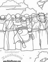 Zacchaeus Zaqueo Sends Church Zaccheus Jumps Kindergarten Children Cobrando Zacheus sketch template