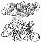 Lettering Chicano Lowrider Tattoo Script Fonts Letters Arte Alphabet Banged Client Choose Board sketch template