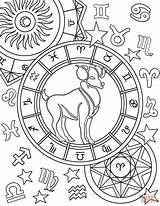 Coloring Zodiac Aries Pages Sign Printable sketch template