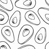 Avocado Aguacate Colorear Wonder Patroon Naadloze sketch template