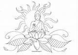 Buddha Buddist Embroidery sketch template