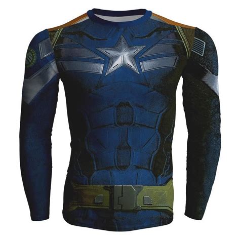 captain america winter soldier long sleeves compression t shirt