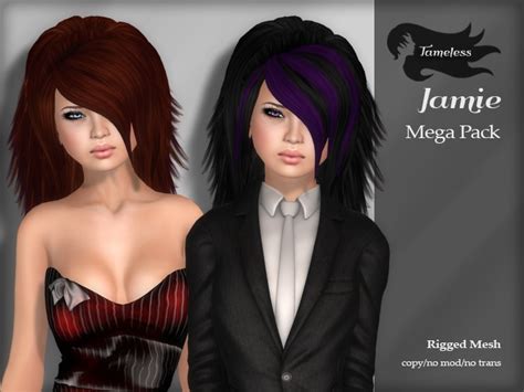Second Life Marketplace Tameless Hair Jamie Rigged Mesh Mega Pack
