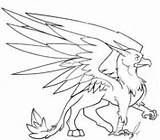 Coloring Griffin Pages Gryphon Cute sketch template