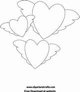 Coloring Valentine Wings Pages Hearts sketch template