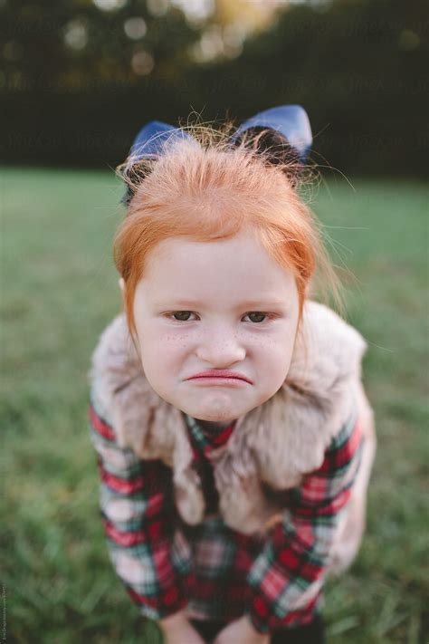 Grumpy Little Redheaded Girl By Erin Drago