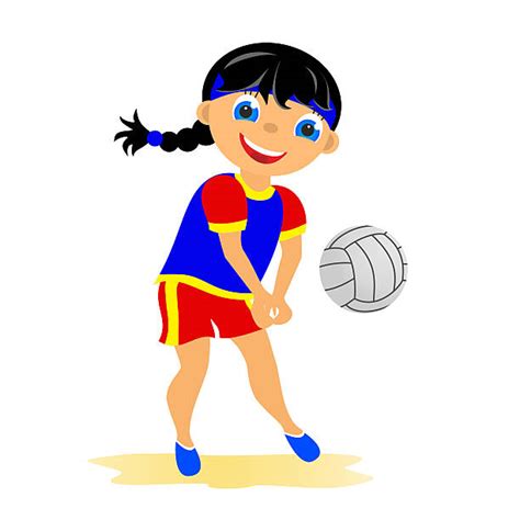 best girls volleyball illustrations royalty free vector graphics