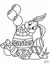 Coloring Easter Bunny Pages Eggs Cute Printable Drawing Colorings sketch template