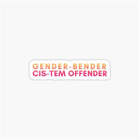 Gender Bender Stickers Redbubble