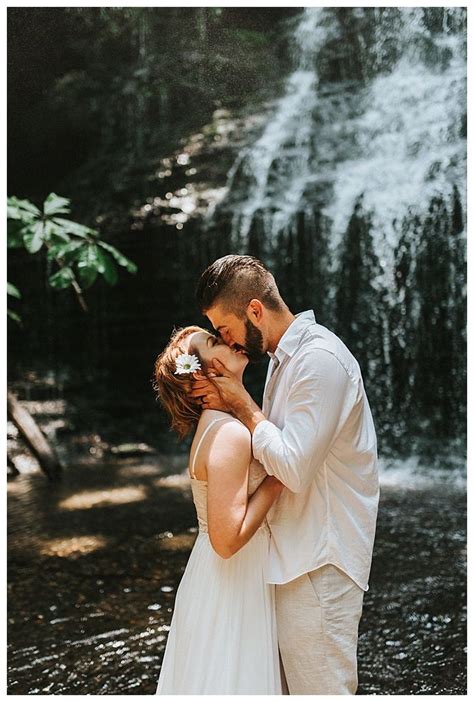 austin and jennie s tennessee waterfall elopement love