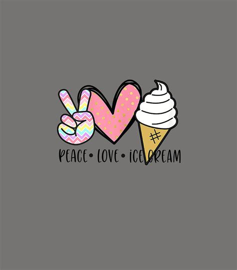 Cute Kawaii For Girl Ager Peace Love Ice Cream Digital Art By Madall