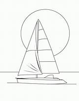 Segelboot Sailboat Barco Zeichnung Velero Voilier Hellokids Segelschiffe Sailing Anochecer Drucken Clair Lune Navio Barcos Malvorlage Boote Basteln Applikationen Ideenreich sketch template