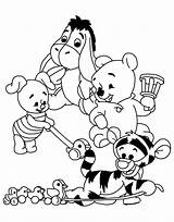 Pooh Coloring Pages Winnie Printable Baby sketch template