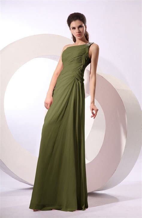 olive green bridesmaid dress fairytale sheath zipper floor length rhinestone bjsbridal