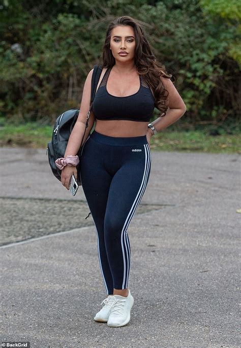 lauren goodger checks out her appearance in sports bra and leggings